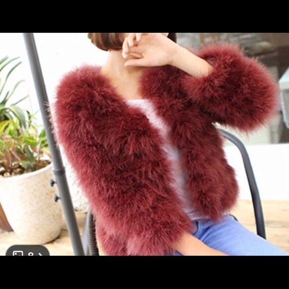 Jackets & Blazers - Faux Ostrich Fur Coat